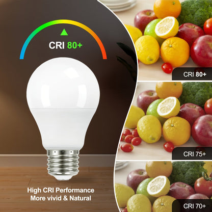 Dusk-to-Dawn A19 LED Sensor Bulbs, 9 W and 800 Lumens with E26 Base in 2700 K or 5000 K, Six-Pack