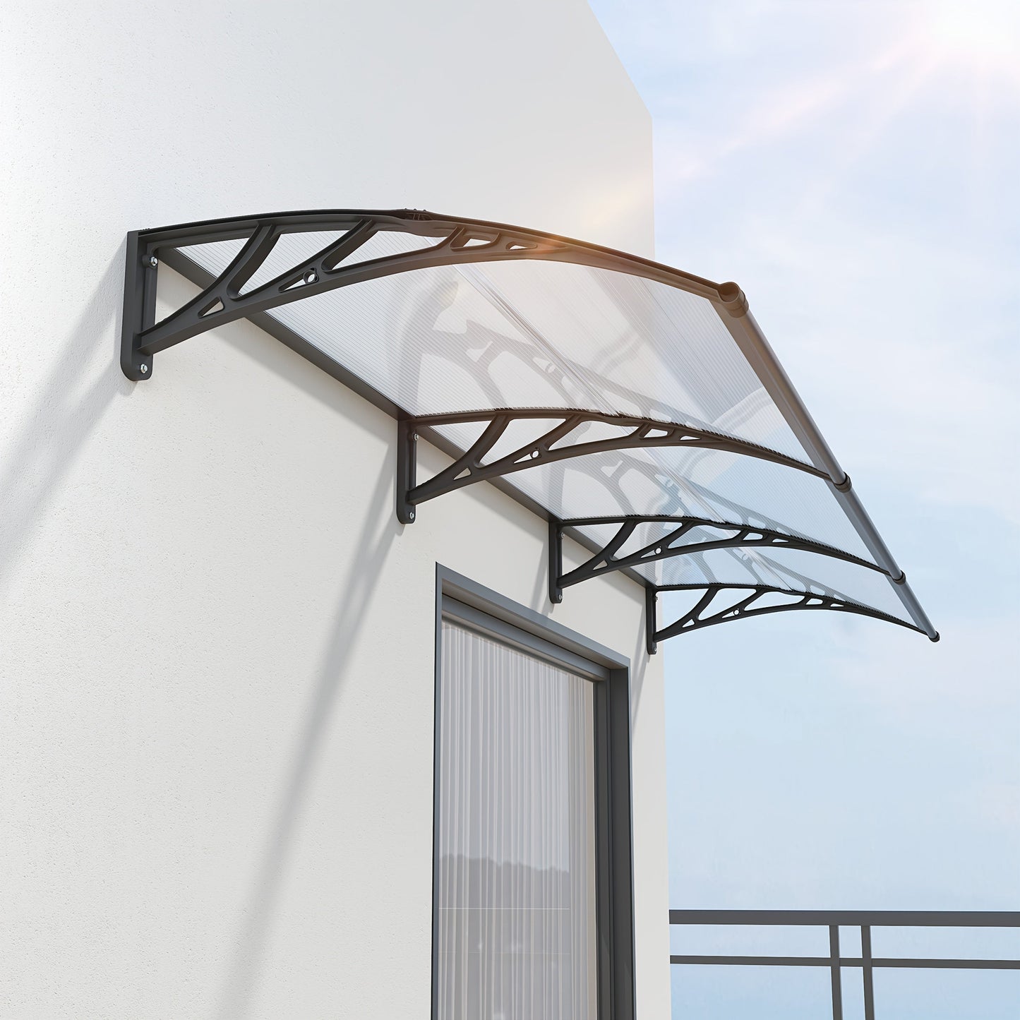 Door Awning Polycarbonate Window Canopy UPF50+ UV Rain Protection