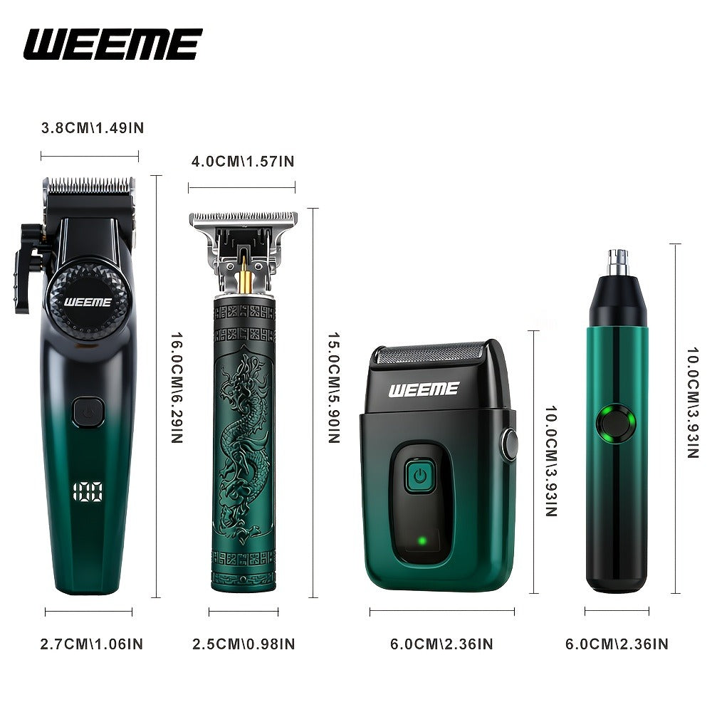 Men's Electric Grooming Kit 4-in-1 — Hair Clipper, Beard Trimmer, Electric Shaver & Nose Hair Trimmer Set, Gradient Design, 2-Piece & 4-Piece Options, Perfect Gift for Husband Dad Boyfriend