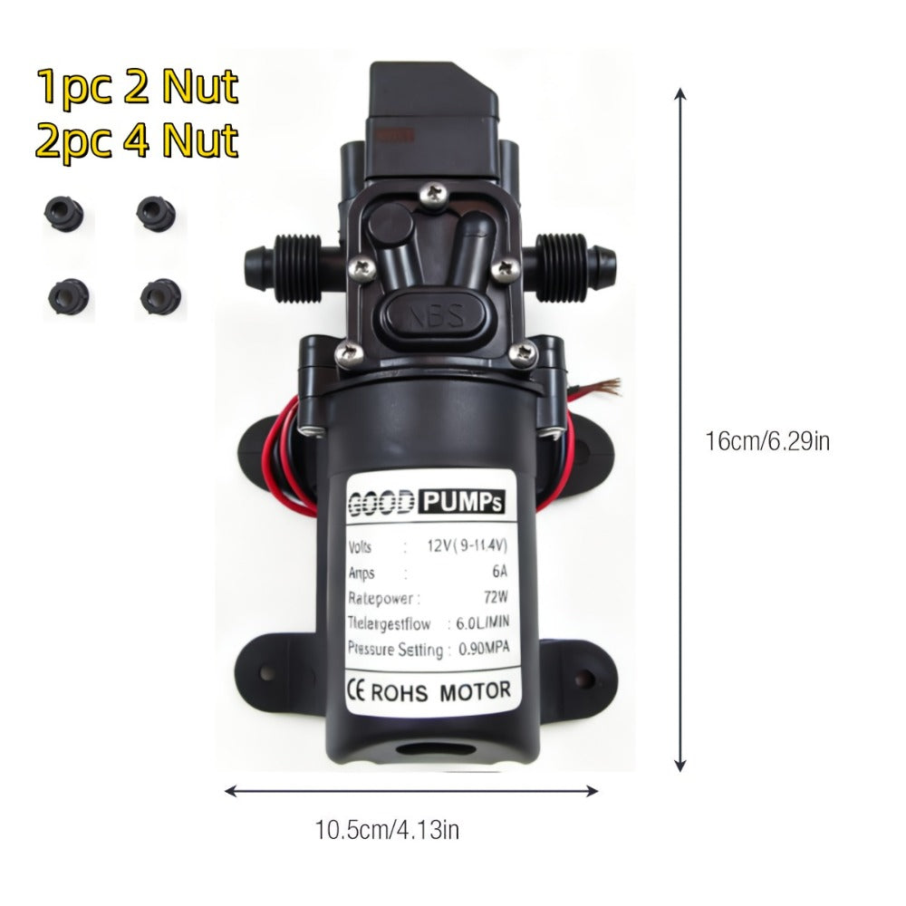 12V Self-Priming Water Pump 130PSI - High Pressure Portable Electric Pump for Car Wash, RV, Camper Van & Water Pressurization (1/2/3 Pack)