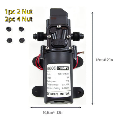 12V Self-Priming Water Pump 130PSI - High Pressure Portable Electric Pump for Car Wash, RV, Camper Van & Water Pressurization (1/2/3 Pack)
