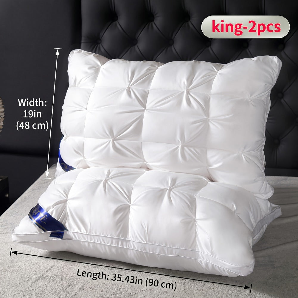 Two-Piece Bed Pillow Set in Six Colors and Queen or King Checkout Sizes for Bedroom Use for Home and Everyday Use