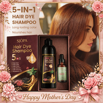 Hair Color Shampoo 5-in-1 Instant Gray Coverage Color Dyeing Conditioner 16.9oz – SJOPA No Ammonia Safe Natural Formula 12 Shades Unisex Men Women