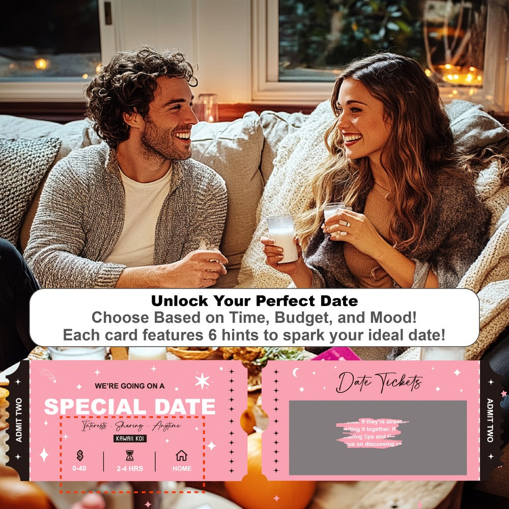 42-Piece Date Night Scratch-Off Card Set with Day, Night and Anytime Activity Tickets for Adult Couples