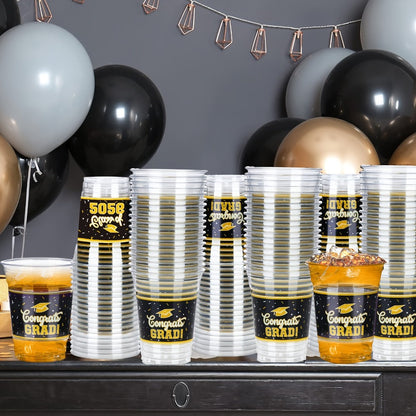 Graduation Cup Party Supplies Pack with 100 14-Ounce Class of 2026 Cups in Six Color Options
