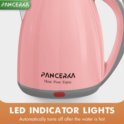 PANCERKA 1.8L Electric Kettle with 1000W Heating and Stainless Steel Interior in Pink or White