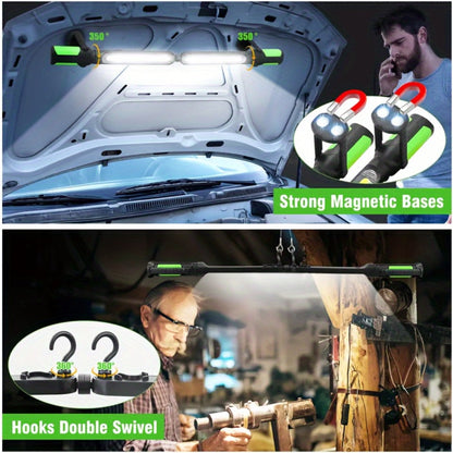 Rechargeable Magnetic LED Work Light with Swivel Hook, Sensor-Control or Standard Floodlight Options