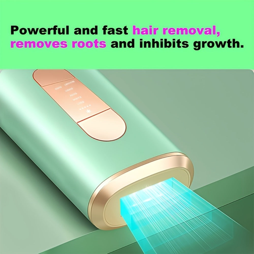 Green IPL Hair Removal Device with 999900 Flash-Counter Marking, Manual and Auto Labels and Dust Cover
