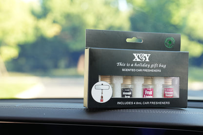 Car Air Freshener 4-Bottle Gift Set – Hanging Diffuser with 60-Day Lasting Fragrance, Multiple Scent Styles for Car Interior, Perfect Holiday Gift for Friends & Family