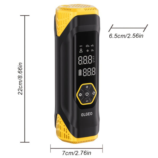 OLGEO M9 Portable Tire Inflator 180PSI Cordless Air Compressor 8-in-1 Fast Inflation 40-Min Battery Type-C Fast Charge LED Light for Car Bike Motorcycle Ball