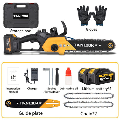 Cordless Electric Chainsaw – Battery Powered, Portable Chain Saw for Tree Pruning, Wood Cutting, Garden & Yard