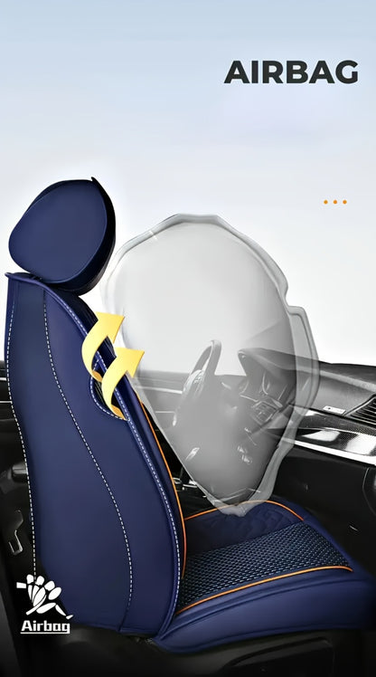 Car Seat Covers 3D Diamond-Embroidered Faux Leather with Two-Front or Five-Seat Set Options