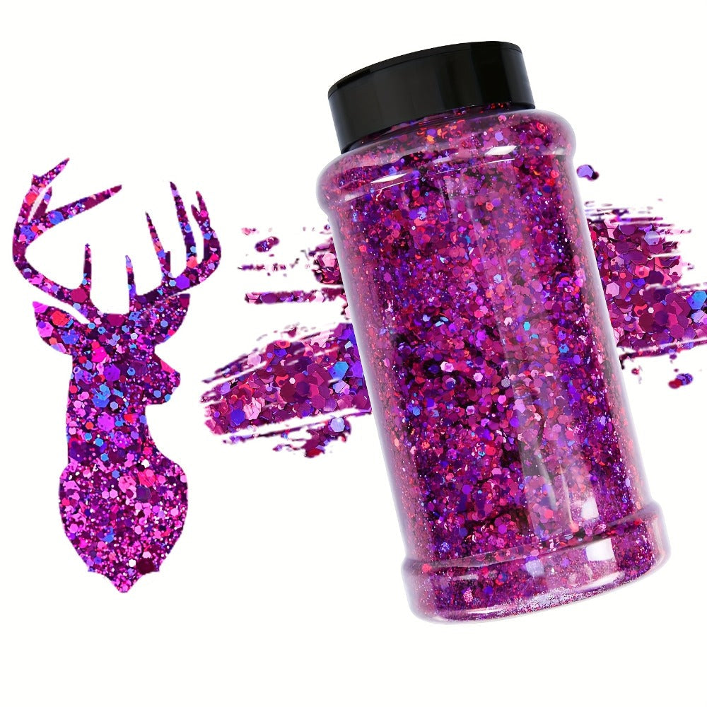 Holographic Chunky Glitter Set 4 Boxes 200g — Laser Diamond Metallic Hexagonal Flakes for Epoxy Resin, Tumblers, Scrapbooking, Nail Art & DIY Crafts, Mixed Colors