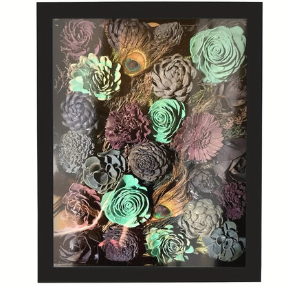 Shadow Box Frame 11x14 with 4 Removable Shelves - Large Deep Display Case for Medals Coins Pins Photos Flowers Keepsakes, Wall Hanging Memory Box for Collections, Black White Brown