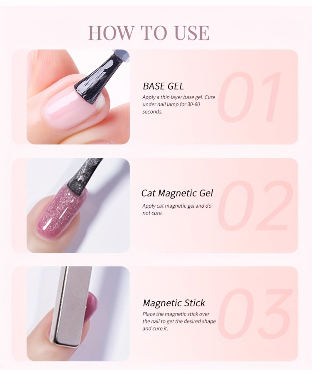 Gel Nail Polish BORN PRETTY MY269 Imperial Green 10ml Magnetic Cat Eye Shimmer in a White Bottle