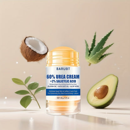 Two-Piece 40g Roll-On Foot Cream Set for Feet with 60% Urea and 2% Salicylic Acid Labeling