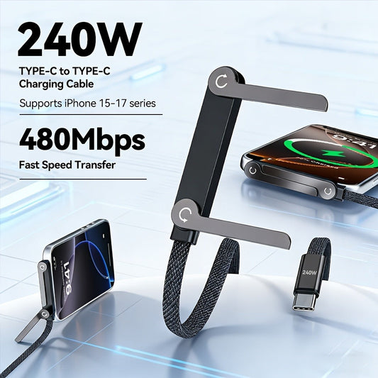 Type-C Fast Charge Cable for iPhone 17 16 15 Pro Max – USB-C to USB-C Charger Cord for Samsung Galaxy S25 S23 Ultra Xiaomi Android MacBook iPad | PD Phone Charging Cable Holiday Christmas Gift
