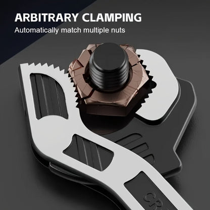 Four-Piece Self-Adjusting Wrench Set in 6-, 8-, 10- and 12-Inch Sizes with Cr-V Material Marking