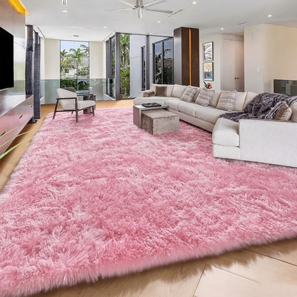 Area Rug 8x10 Plush Shag with 1.7-Inch Pile and Nine Machine-Washable Colors for Living Spaces