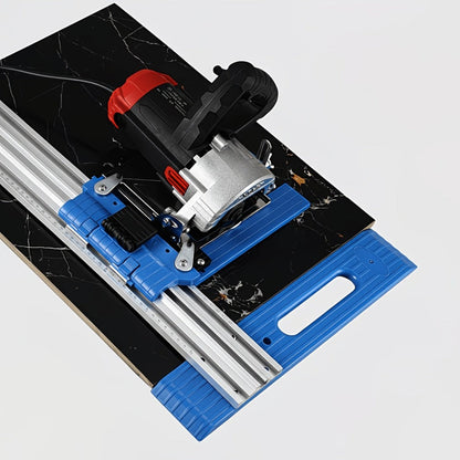 Metal Circular Saw Guide Rail for Straight Manual Cuts in Blue, Yellow, Orange or Red for Workshop Projects