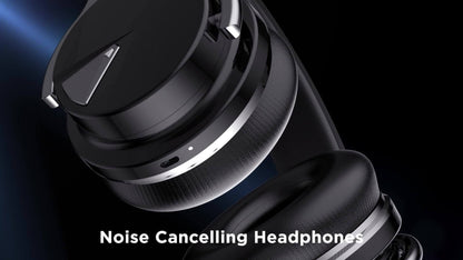 ANC Over-Ear Wireless Headphones Bluetooth 5.2 Deep Bass 45mm Drivers 30 Hours Playtime Dual Microphone Protein Earpads Foldable for Travel Work Study