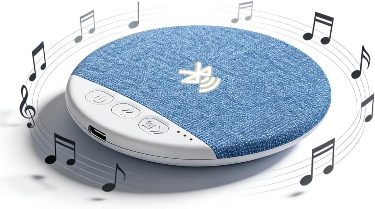 Ultra Slim Under Pillow Sleep Speaker with White Noise, Bluetooth 5.4 Pillow Headphones for Side Sleepers, 30/60 Min Auto Sleep Timer, Lightweight Bone Conduction Sound Design for Sleeping, Insomnia Relief & Relaxation – Blue