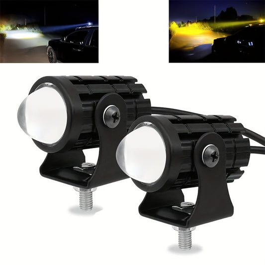 LED Work Lights 2pcs 24W Super Bright – Dual Color White & Amber, 9-36V Universal Fit for Car Truck ATV Off-Road SUV, Waterproof Driving Work Lamp Set