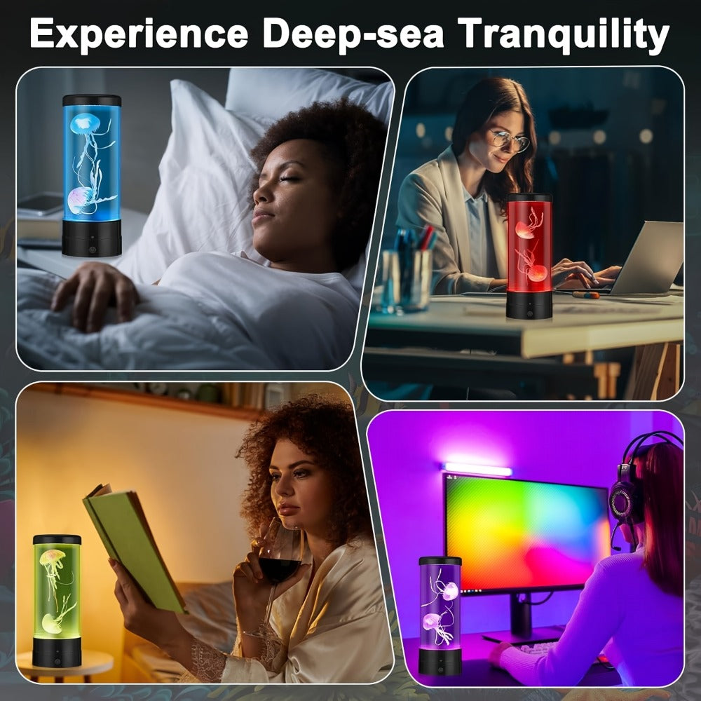 Jellyfish Lamp LED Floating 7 Color Mood Light | Electric Fantasy Jellyfish Tank Table Lamp for Home & Office Decor – Ambient Night Light Gift for Men, Women & Mother's Day