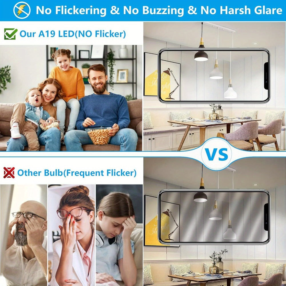 A19 LED Light Bulbs with E26 Base, 15W 1500-Lumen Rating and 5000K Daylight in 4-, 12- or 24-Pack Options
