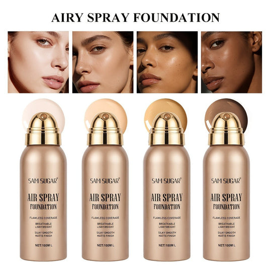 Waterproof Matte Foundation Spray — Long-Lasting Full Coverage Liquid Foundation, Sweat-Proof Transfer-Resistant Oil Control, Natural Finish for All Skin Types, 4 Shades for Women