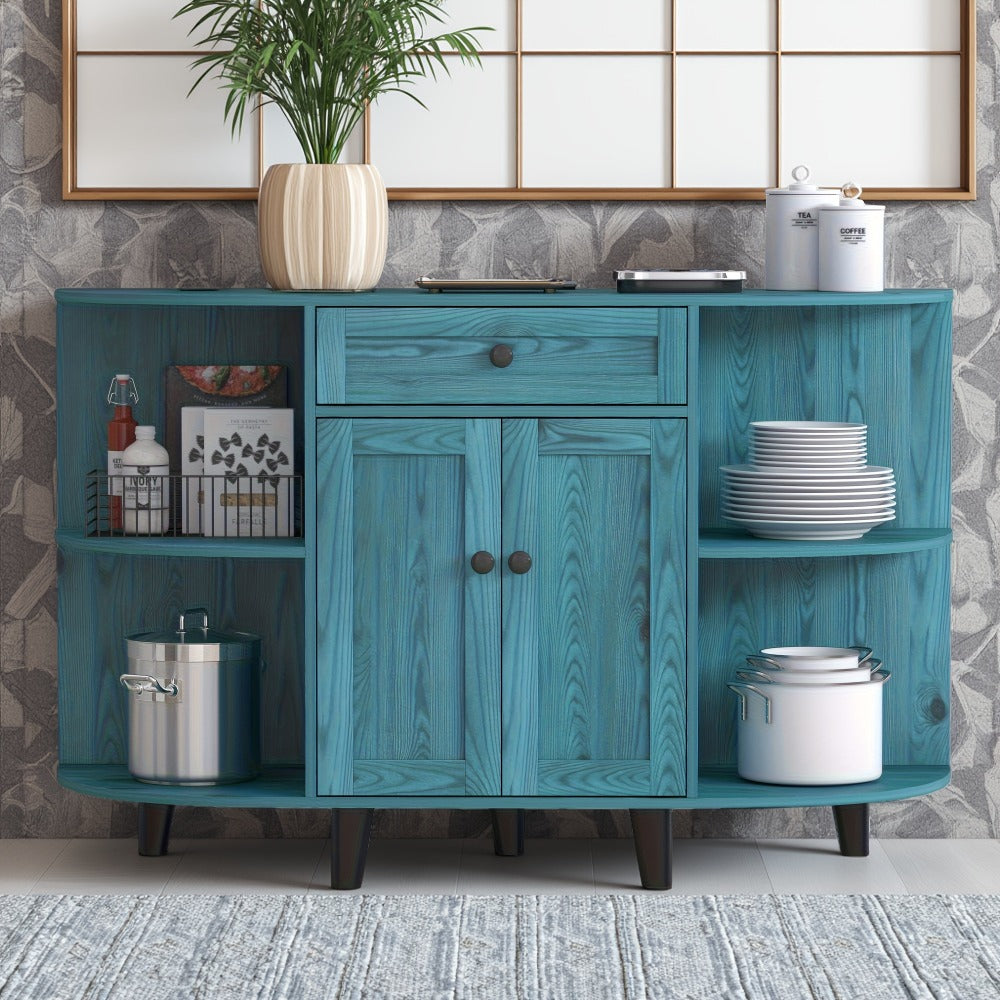 51.97-Inch Freestanding Sideboard Buffet Cabinet with Open Shelves for Kitchen detail image - detail view 6