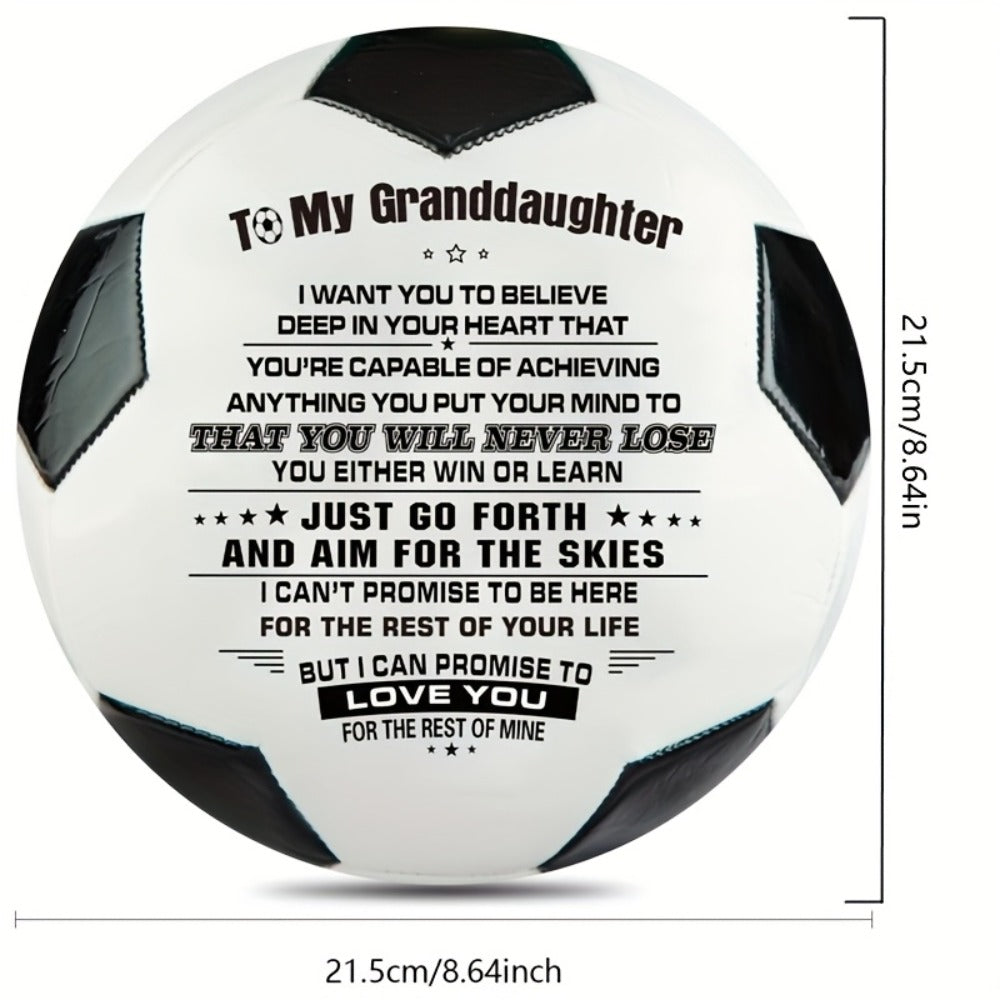 Message Basketball Gift for Son or Grandson with Eight Printed Design Options and Inflation Pump