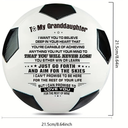 Message Basketball Gift for Son or Grandson with Eight Printed Design Options and Inflation Pump