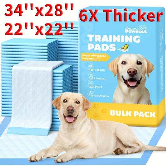 6-Layer Puppy Pads 100 Count - Super Absorbent Leak-Proof Odor Control Dog Pee Pads for Potty Training, Large & XL Size 34"x28" and 22"x22" for Dogs, Puppies & Cats