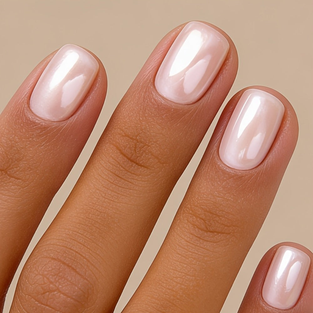 Nail Strengthening Oil with Pearl Effect Quick Dry No UV Lamp Needed - Mother of Pearl Nail Hardener Brightens Weak Soft Brittle Nails, Air Dry Formula for Women Home & Travel Use