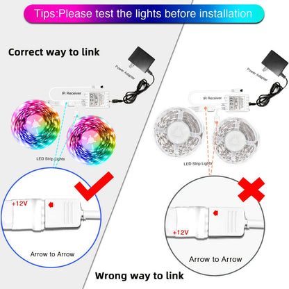 50FT or 100FT RGB LED Strip Light with 44-Key Remote, 20 Colors and Eight Modes for Room and Event Decor