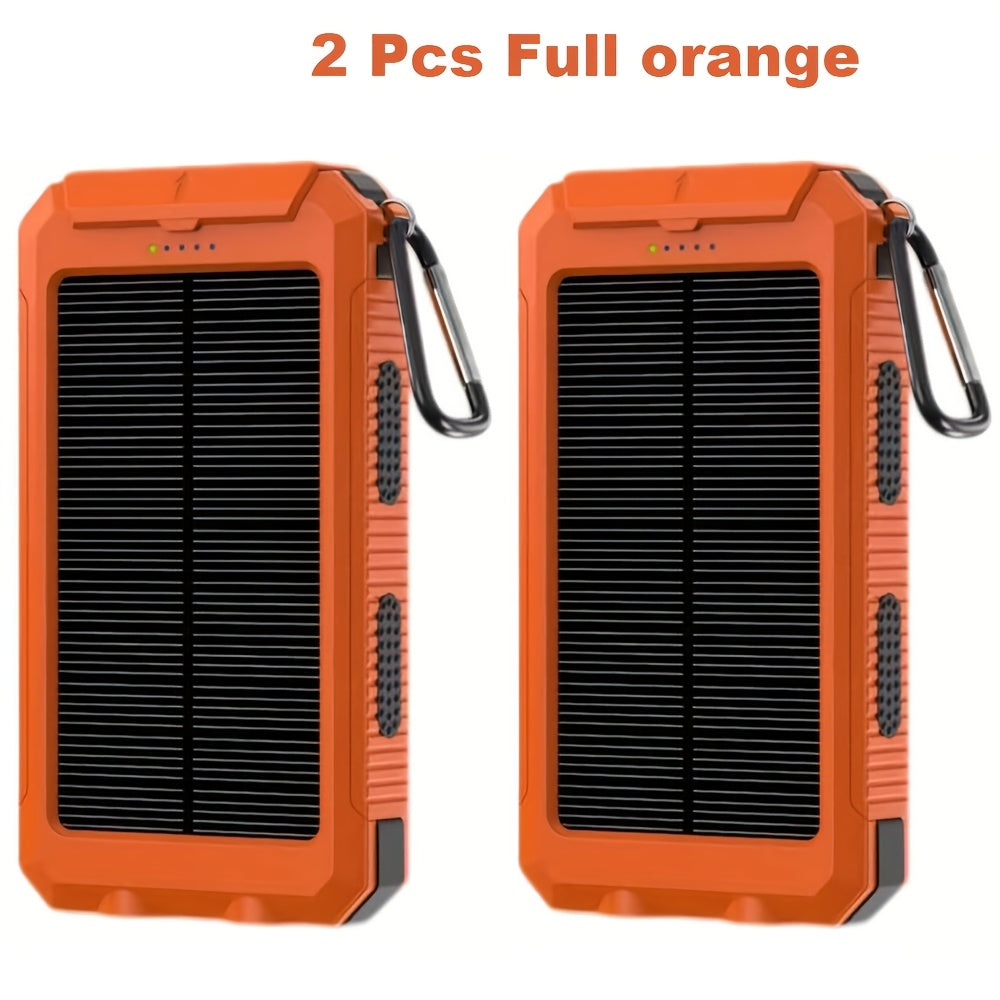 2-Pack Solar Power Bank 20000mAh 40000mAh Portable Dual USB Fast Charging with Built-In for an Everyday Personal Care Routine