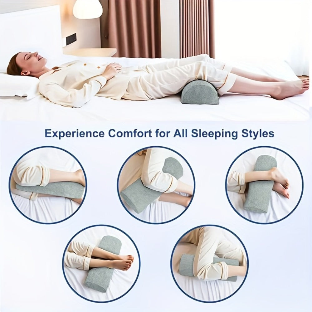 Memory Foam Lumbar Support Pillow Slow Rebound Half-Roll Multifunctional Leg Neck Back Support for Sleep Rest Recliner Elderly Bed Sofa Chair