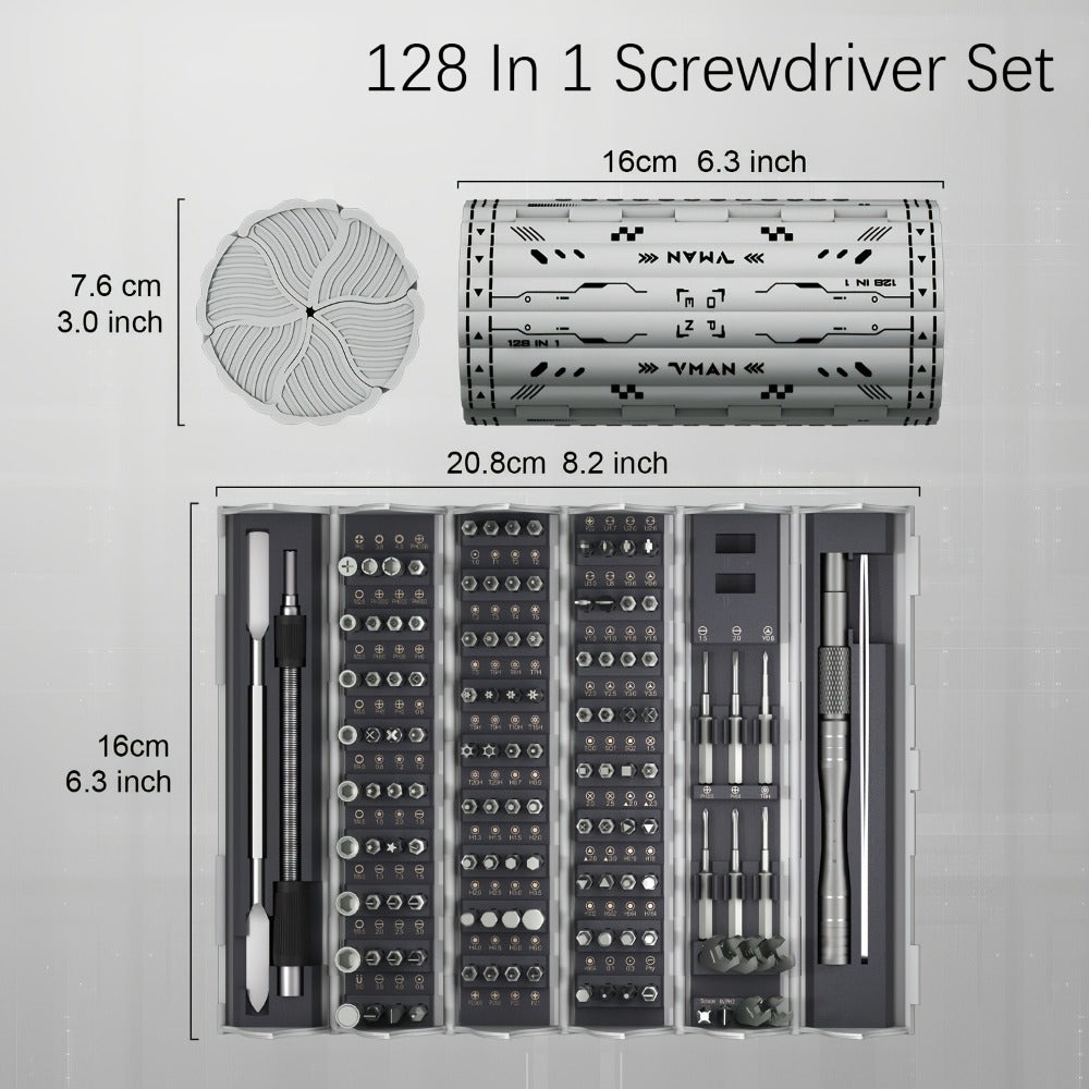 Precision Screwdriver Set 128/180 in 1, Magnetic Professional Repair Tool Kit for MacBook Laptop iPhone Xbox Game Console Tablet, Electric & Manual Versions Available