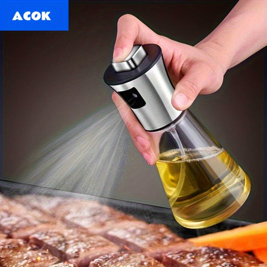 Oil Sprayer for Cooking Stainless Steel – Pressurized Glass Olive Oil Spray Bottle for Kitchen BBQ Grilling Baking Air Fryer