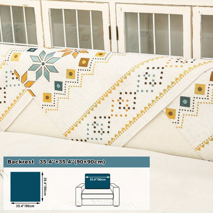Sofa Cover Bohemian Geometric Panels for 1 to 4 Seats, Armrest or Backrest in Five Color Options