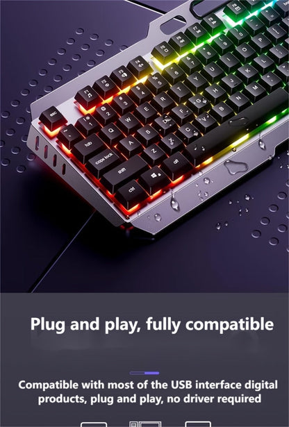 Full-Size 104-Key Wired Gaming Keyboard with Volume Knob in Seven White or Black Options Pictured