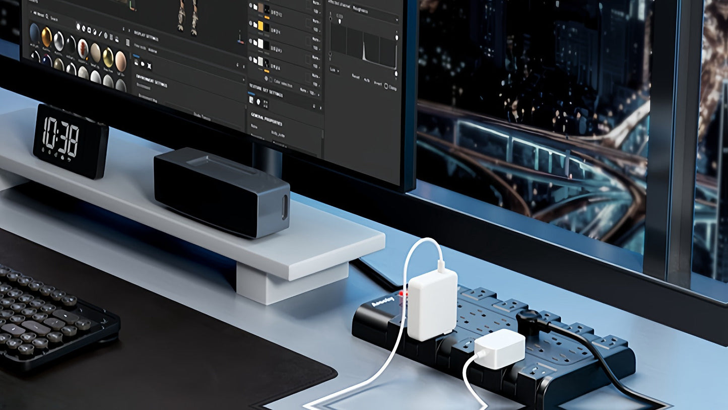 Surge Protector Power Strip 28-in-1 with 22 AC Outlets, 5 USB-A, 1 USB-C, 2100J Rating and 5 to 13 ft Cord Options