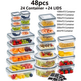 48pcs (24 lids + 24 containers) sealed