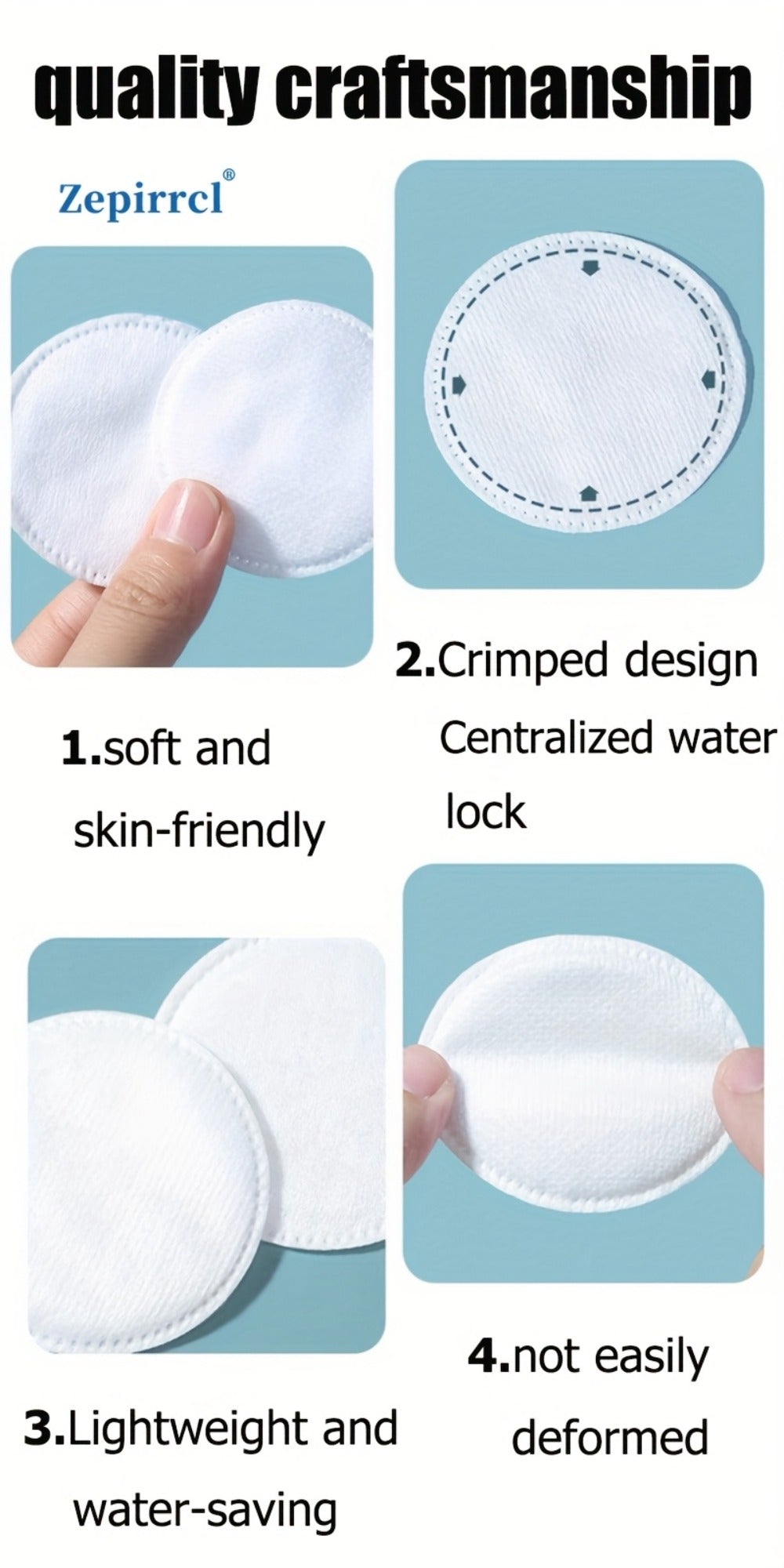 Cotton Rounds Makeup Remover Pads 600pcs — Soft Lint-Free Disposable Facial Cleansing Pads for All Skin Types, Toner Application, Eye & Nail Polish Removal, 6 Packs x 100 Count