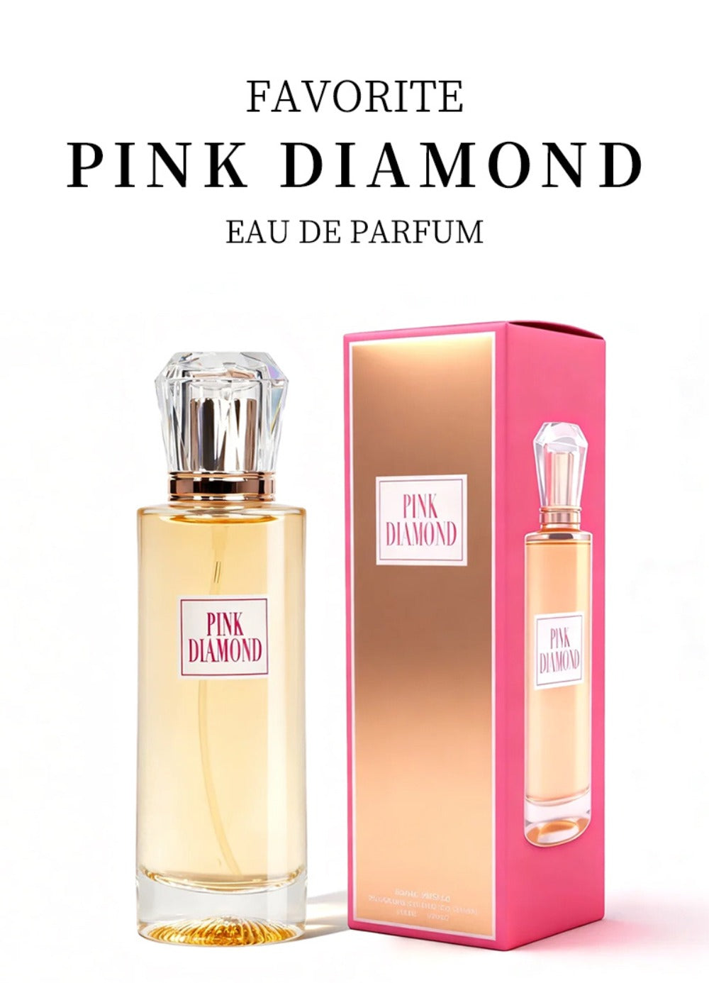 Women's Perfume Eau de Parfum Spray - Pink Diamond Long Lasting Floral Scent with Aldehyde Lily & Orange, Elegant Fragrance for Daily Wear & Special Occasions, 3.4 oz