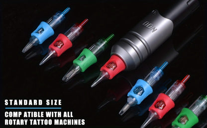 Tattoo Cartridge Needles 50pcs Poseidon V4 Mixed Assorted RL RS RM Magnum Curved Mag Anti-Backflow Membrane Sterile Disposable for Tattoo Pen Machine Lining Shading