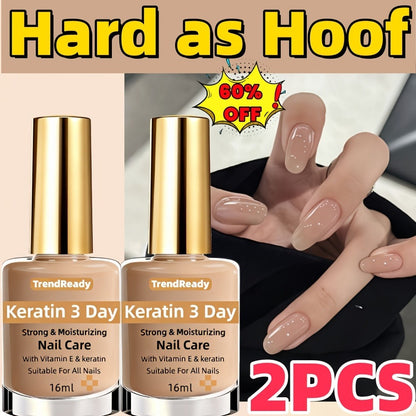 Gold-Cap Nail Care Coating in 16 ml Bottles with Two- or Four-Piece Quantity Options and Beige Labels