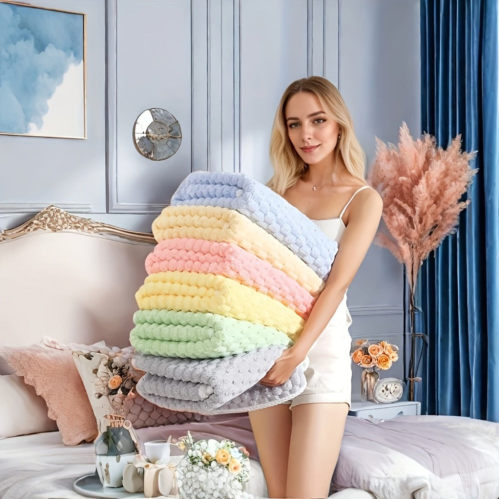 Bath Towels Set 4 or 8 Piece Microfiber Waffle Weave Collection in Gray, Pink, Blue and Beige