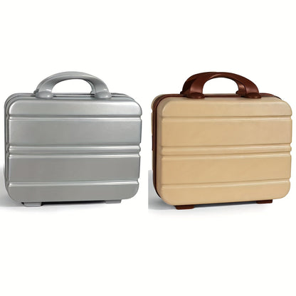 Hard Shell Makeup Travel Case Waterproof Pressure-Proof Portable Cosmetic Suitcase with Elastic Band Luggage Attachment Carry-On Organizer for Women Travel Camping Gym 30x25x15cm